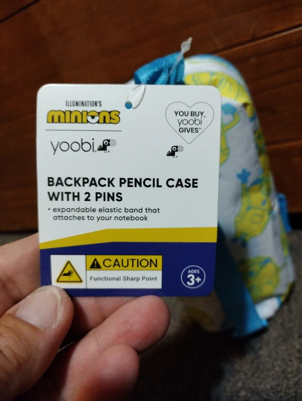 The Minions Pencil Case With 2 Pins A 2 Pack Of Minions 2 Piece Pen Set & Folder